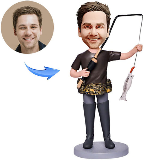 Custom Fisherman With a Catch Bobblehead